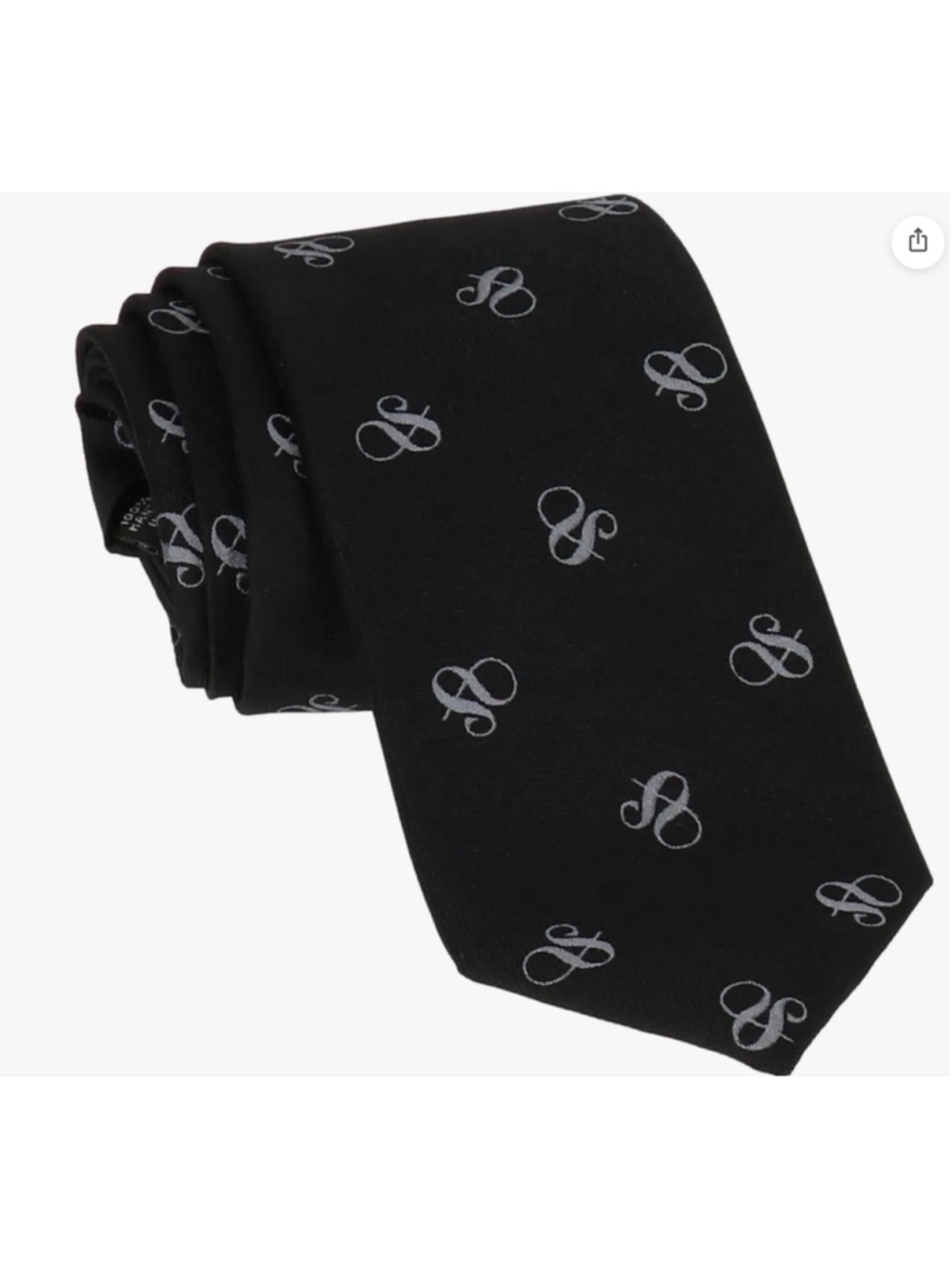 Scotch & Soda Men's Repeating Logo Tie Black and Gray NWT
